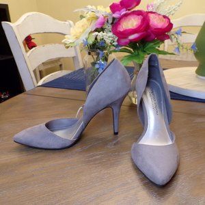 Christian Siriano Grey Suede Heels